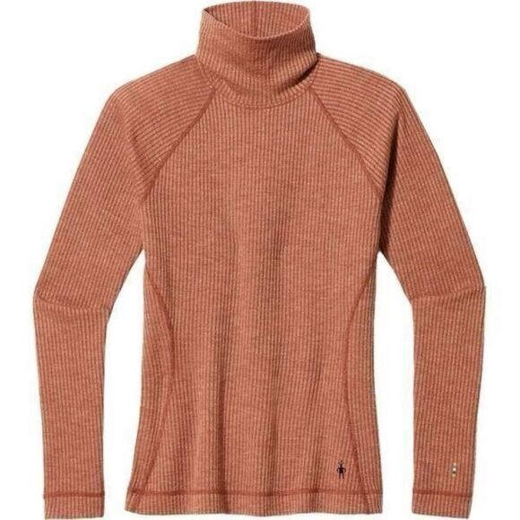 Smartwool Thermal Merino Wool Base Layer Rib Turtleneck Sweater NEW XS Pecan - Picture 2 of 15